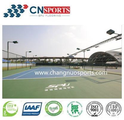 CN-S02 0mm/min Water Permeability SPU Tennis Court Flooring